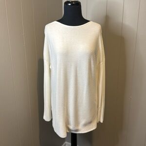 Lafayette 148 New York Women’s Large Ribbed Long Sleeve Sweater Open Back V
